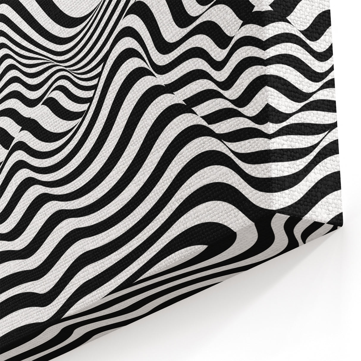 Modern Black and White Abstract Art | Wavy Monochrome Canvas Design
