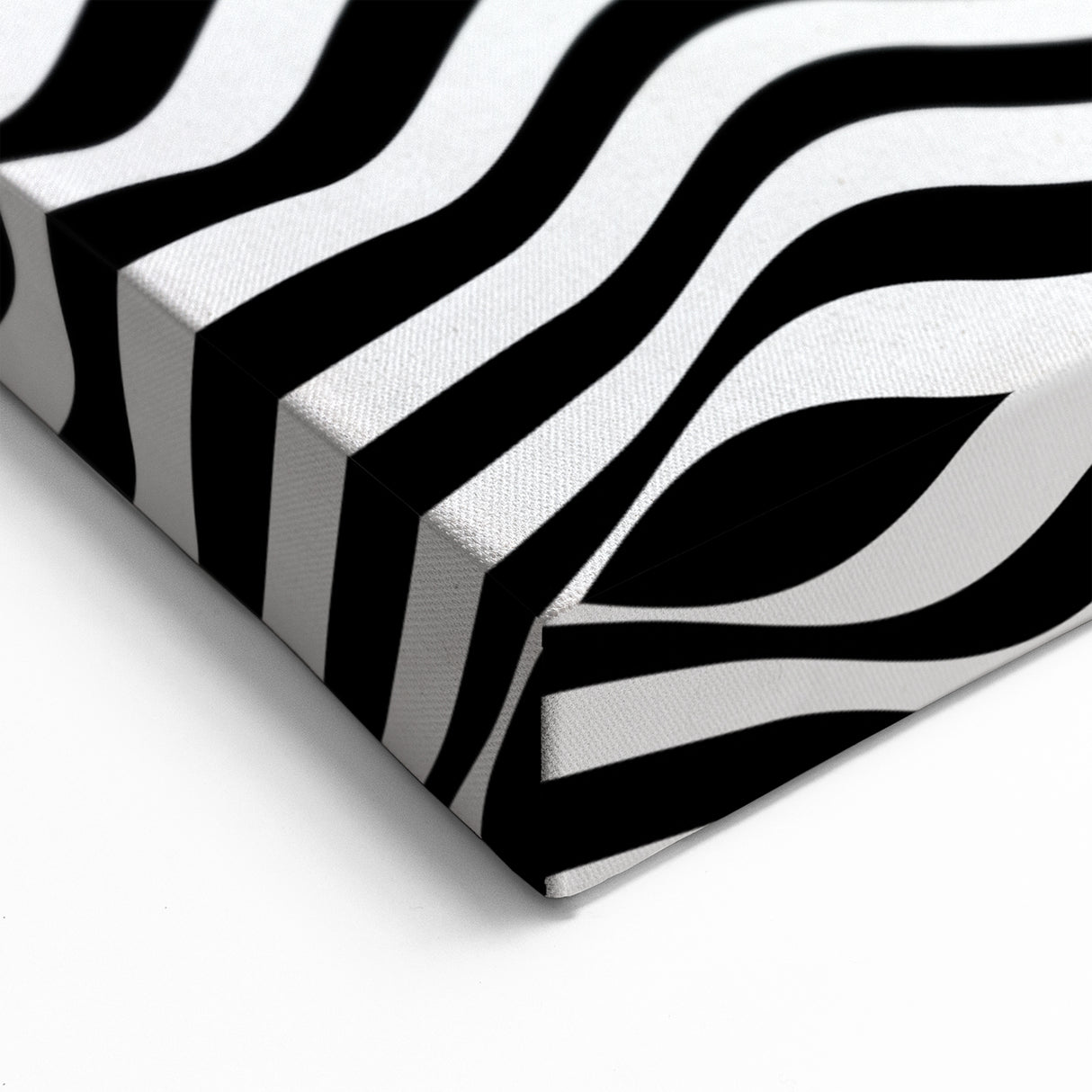 Modern Black and White Abstract Art | Wavy Monochrome Canvas Design
