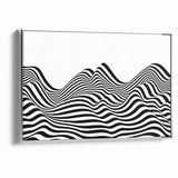 Modern Black and White Abstract Art | Wavy Monochrome Canvas Design