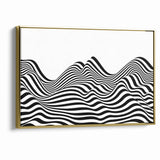 Modern Black and White Abstract Art | Wavy Monochrome Canvas Design