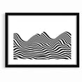 Modern Black and White Abstract Art | Wavy Monochrome Canvas Design