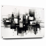 Geometric Black and White Abstract Art | Modern Monochrome Canvas