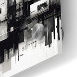 Geometric Black and White Abstract Art | Modern Monochrome Canvas