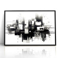 Geometric Black and White Abstract Art | Modern Monochrome Canvas