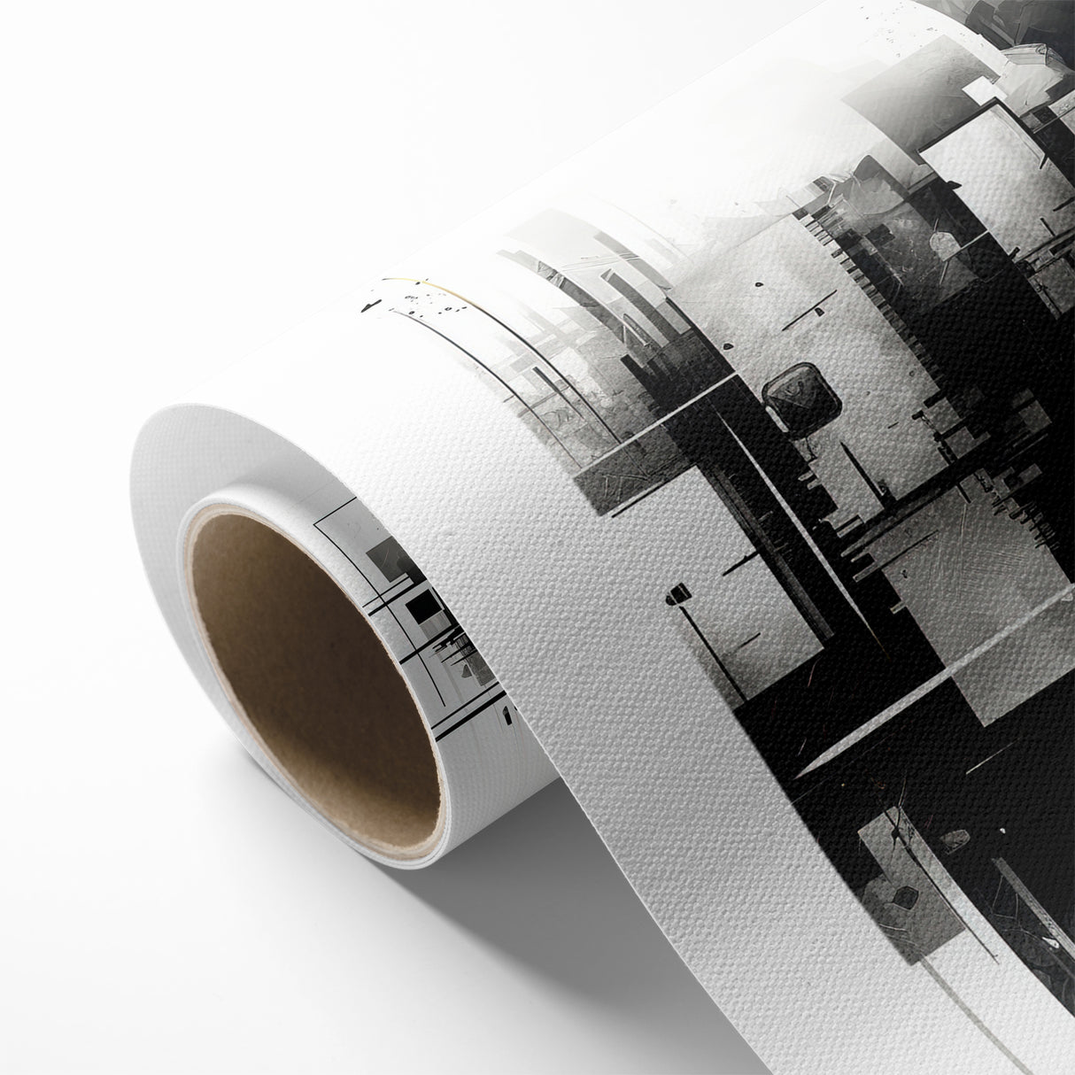 Geometric Black and White Abstract Art | Modern Monochrome Canvas