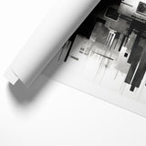 Geometric Black and White Abstract Art | Modern Monochrome Canvas
