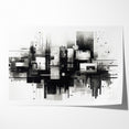 Geometric Black and White Abstract Art | Modern Monochrome Canvas