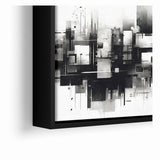 Geometric Black and White Abstract Art | Modern Monochrome Canvas
