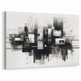 Geometric Black and White Abstract Art | Modern Monochrome Canvas