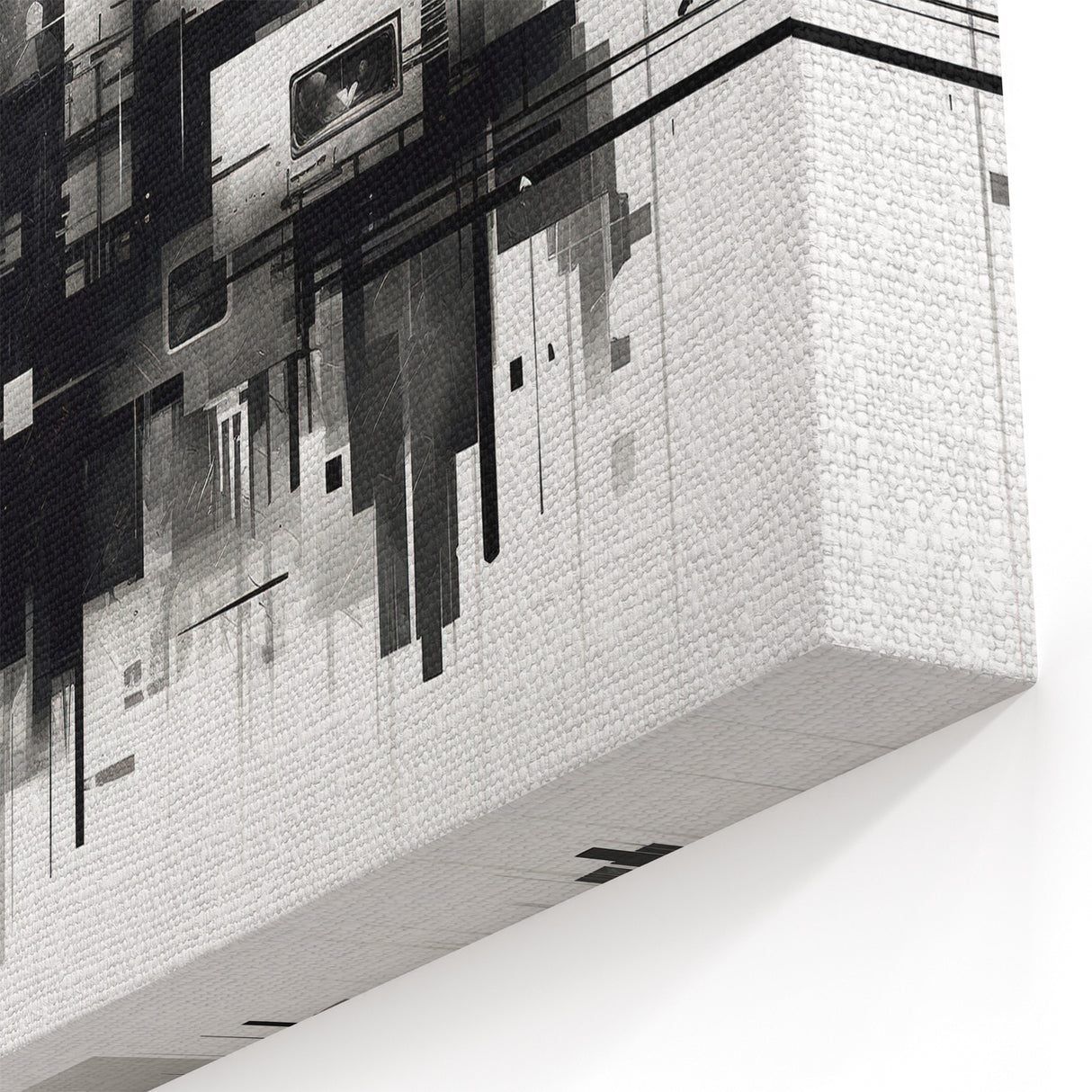 Geometric Black and White Abstract Art | Modern Monochrome Canvas