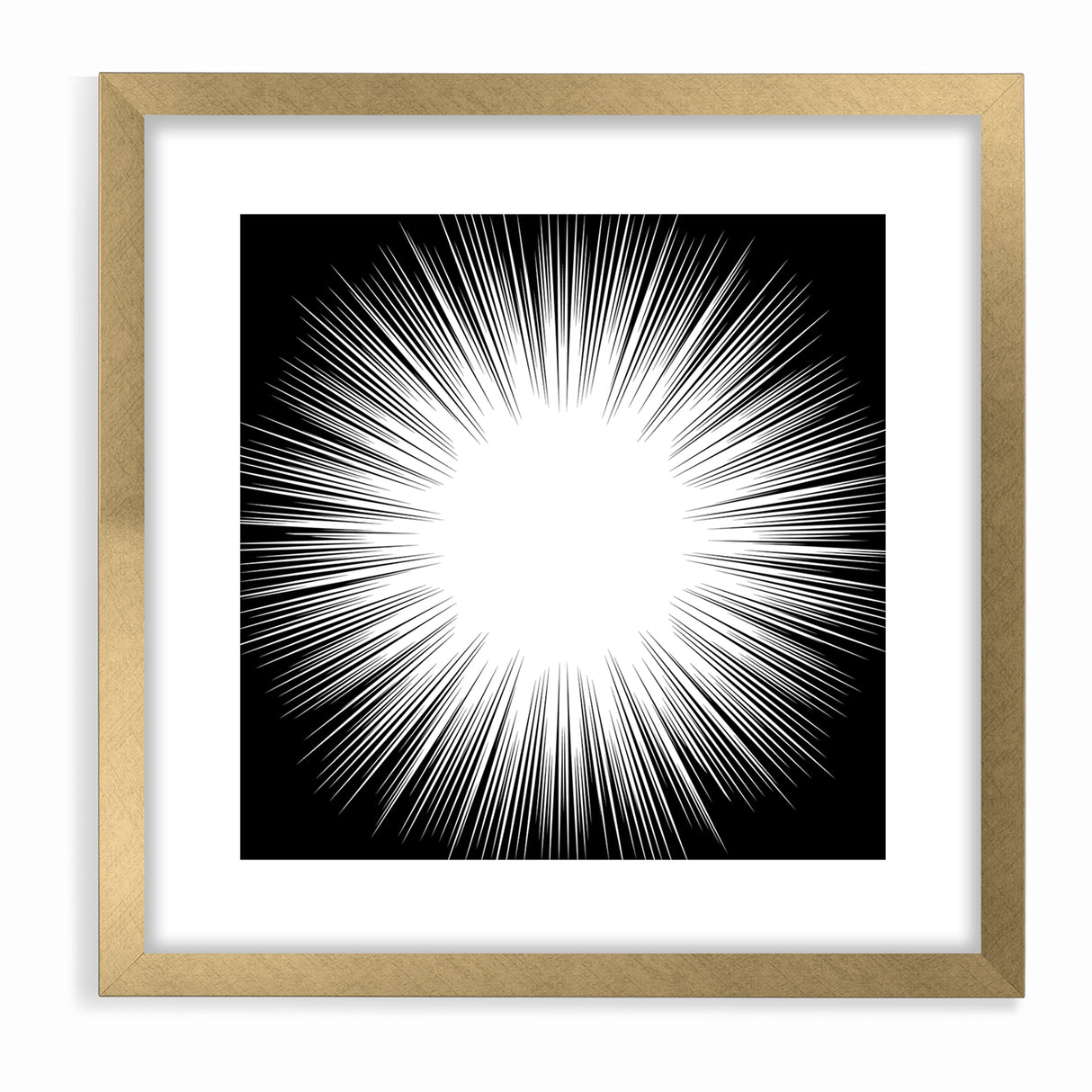 Radiant Black and White Abstract Art | Burst Monochrome Canvas Design
