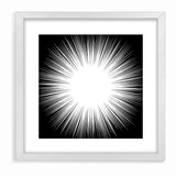 Radiant Black and White Abstract Art | Burst Monochrome Canvas Design