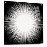 Radiant Black and White Abstract Art | Burst Monochrome Canvas Design
