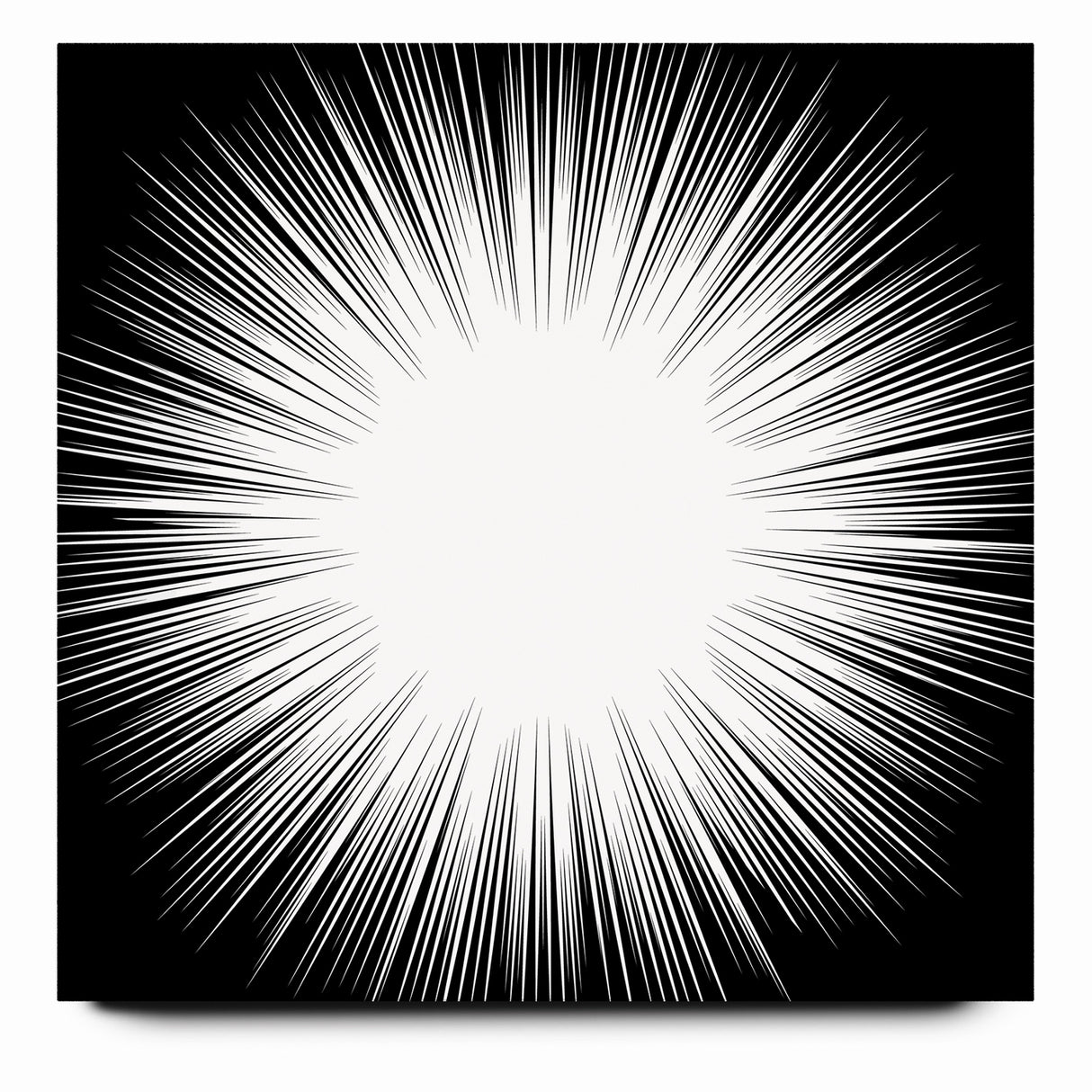 Radiant Black and White Abstract Art | Burst Monochrome Canvas Design
