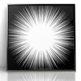 Radiant Black and White Abstract Art | Burst Monochrome Canvas Design