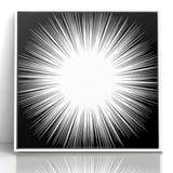 Radiant Black and White Abstract Art | Burst Monochrome Canvas Design