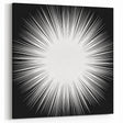 Radiant Black and White Abstract Art | Burst Monochrome Canvas Design