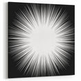 Radiant Black and White Abstract Art | Burst Monochrome Canvas Design