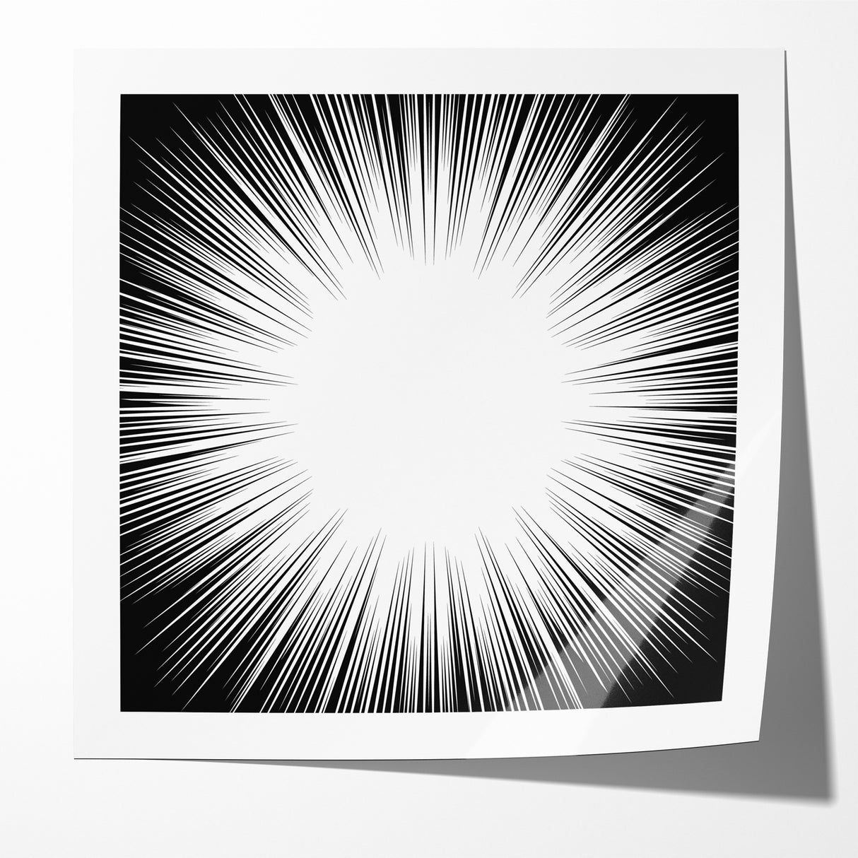 Radiant Black and White Abstract Art | Burst Monochrome Canvas Design