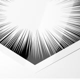 Radiant Black and White Abstract Art | Burst Monochrome Canvas Design