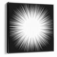 Radiant Black and White Abstract Art | Burst Monochrome Canvas Design