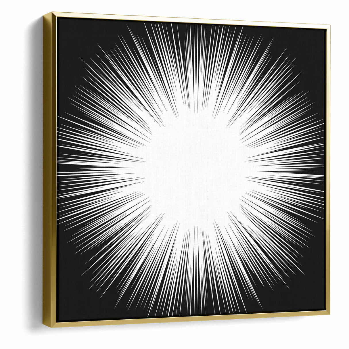 Radiant Black and White Abstract Art | Burst Monochrome Canvas Design