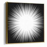 Radiant Black and White Abstract Art | Burst Monochrome Canvas Design
