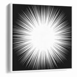 Radiant Black and White Abstract Art | Burst Monochrome Canvas Design