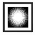 Radiant Black and White Abstract Art | Burst Monochrome Canvas Design