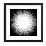 Radiant Black and White Abstract Art | Burst Monochrome Canvas Design