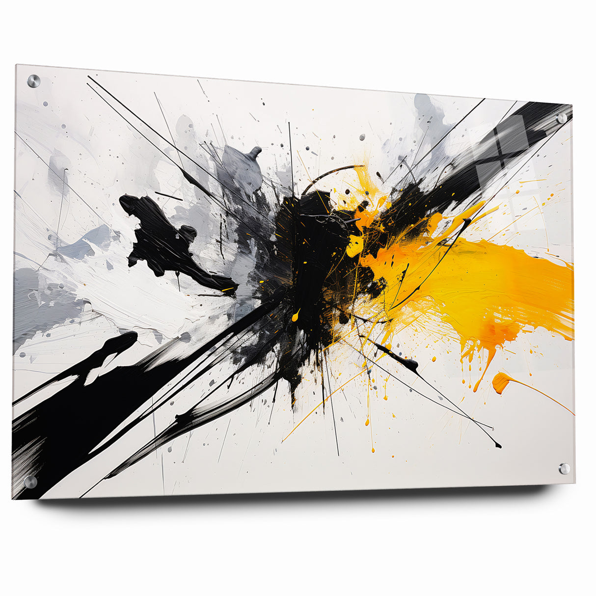 Dynamic Black and White Abstract Art | Splash Monochrome Canvas Design