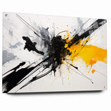 Dynamic Black and White Abstract Art | Splash Monochrome Canvas Design