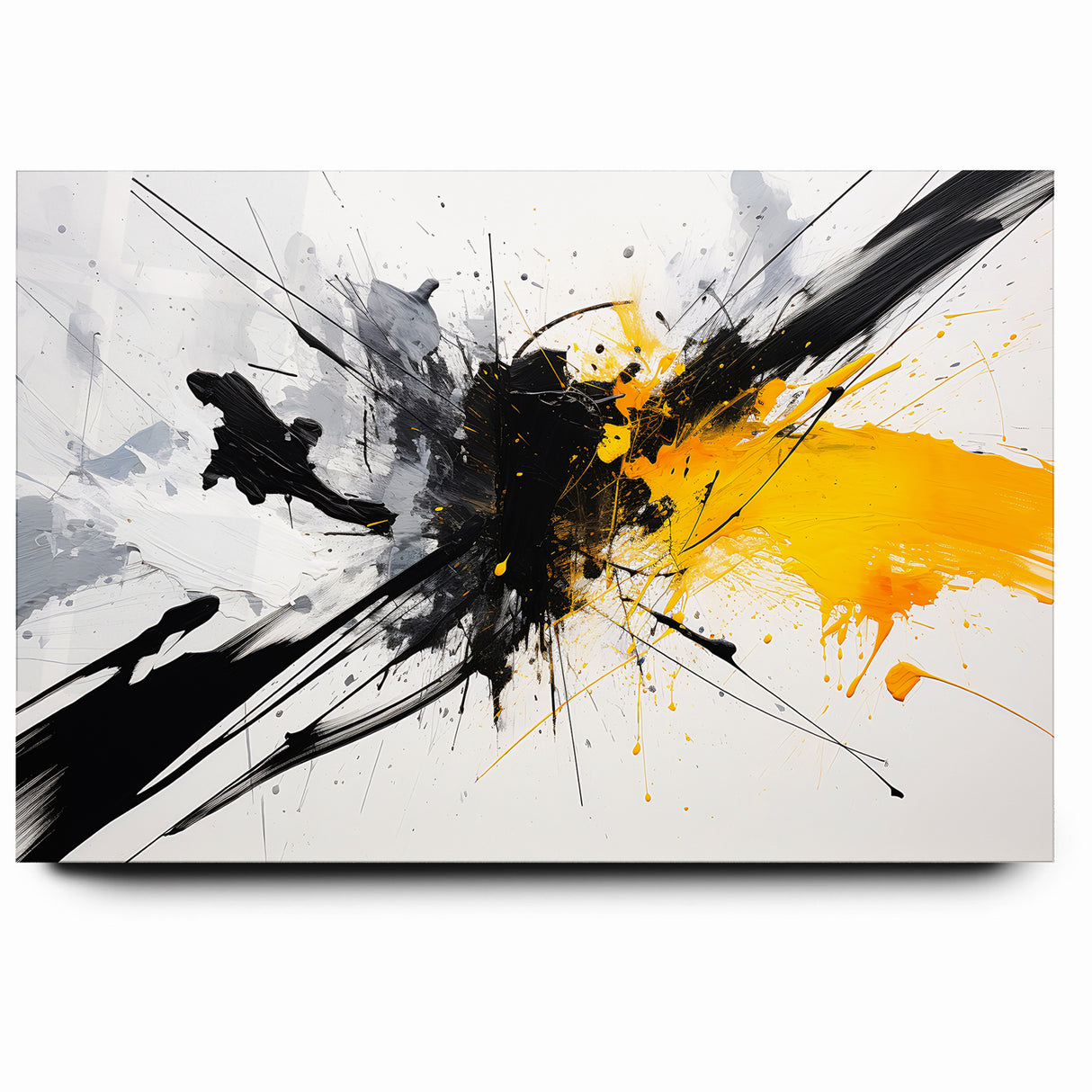 Dynamic Black and White Abstract Art | Splash Monochrome Canvas Design