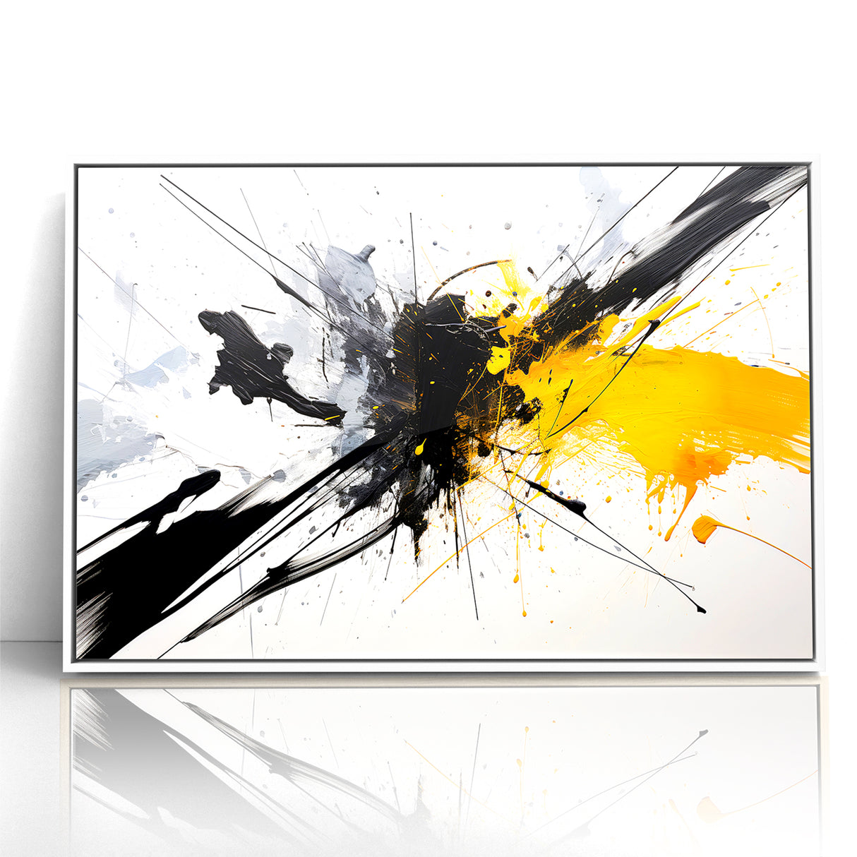 Dynamic Black and White Abstract Art | Splash Monochrome Canvas Design