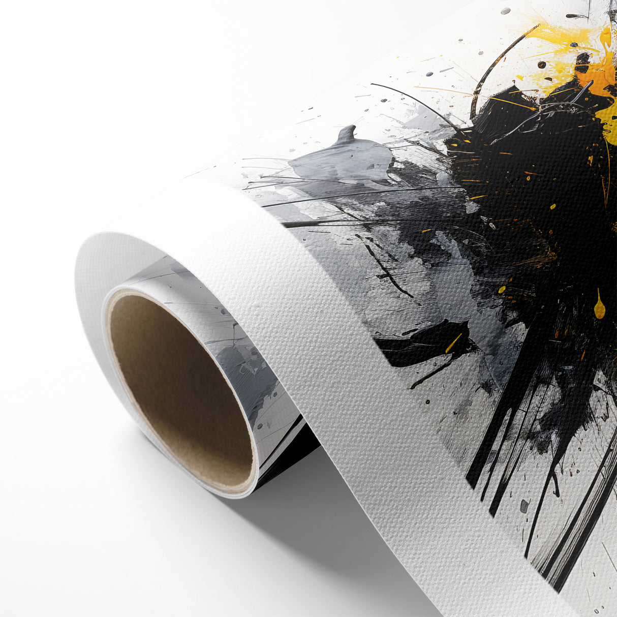 Dynamic Black and White Abstract Art | Splash Monochrome Canvas Design
