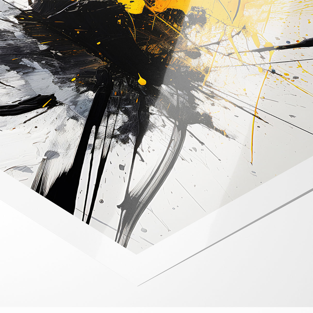 Dynamic Black and White Abstract Art | Splash Monochrome Canvas Design