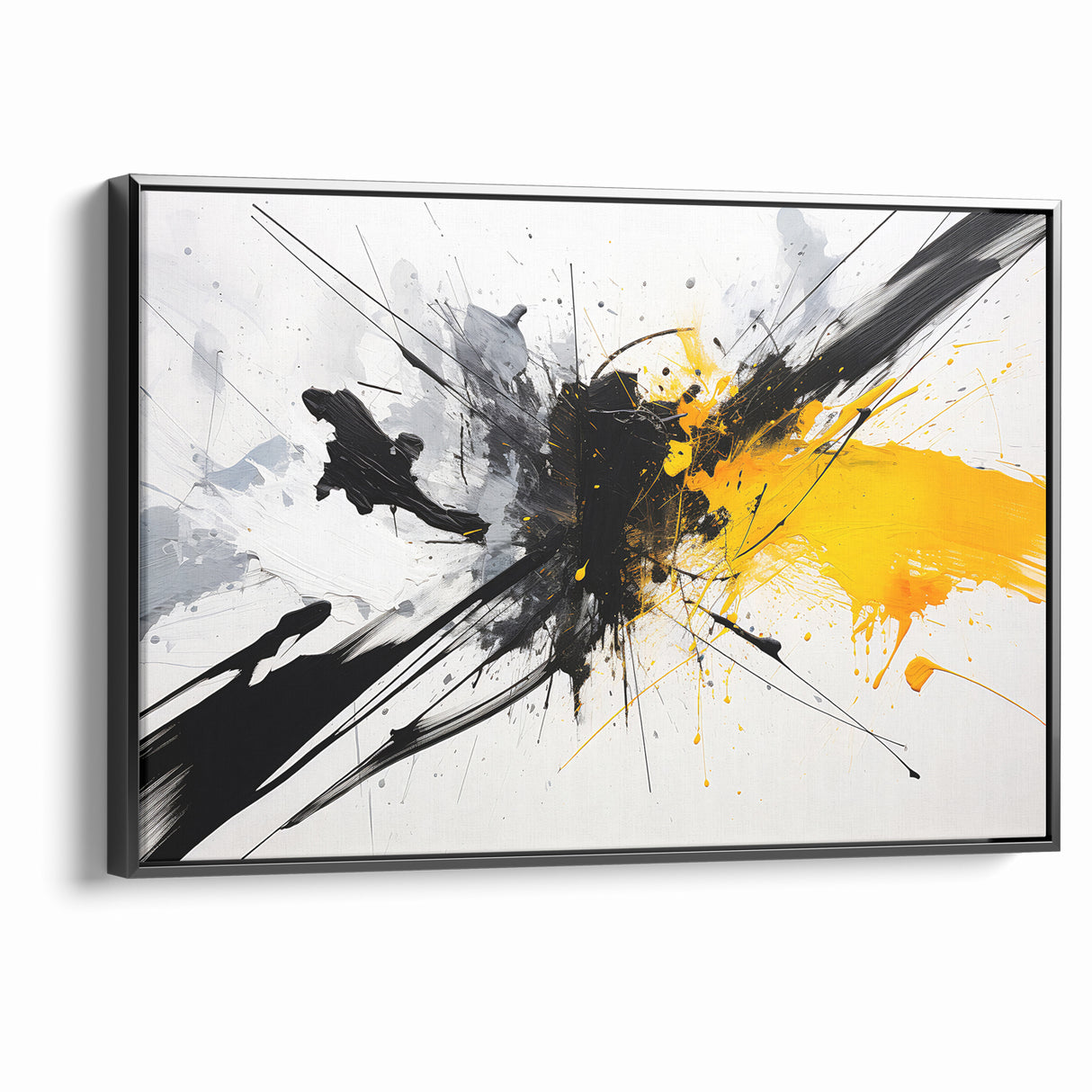 Dynamic Black and White Abstract Art | Splash Monochrome Canvas Design