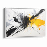 Dynamic Black and White Abstract Art | Splash Monochrome Canvas Design