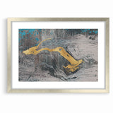 Golden Brush Strokes on Textured Abstract Line Art - Modern Wall Decor