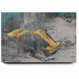 Golden Brush Strokes on Textured Abstract Line Art - Modern Wall Decor