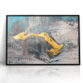 Golden Brush Strokes on Textured Abstract Line Art - Modern Wall Decor