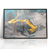 Golden Brush Strokes on Textured Abstract Line Art - Modern Wall Decor