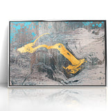 Golden Brush Strokes on Textured Abstract Line Art - Modern Wall Decor
