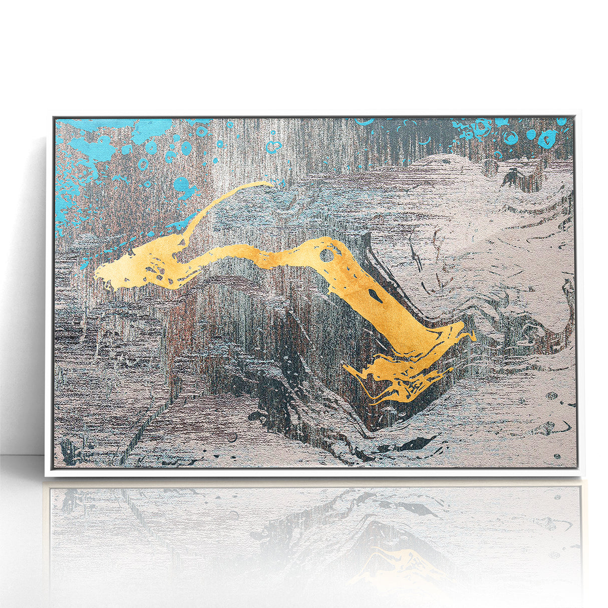 Golden Brush Strokes on Textured Abstract Line Art - Modern Wall Decor
