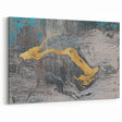 Golden Brush Strokes on Textured Abstract Line Art - Modern Wall Decor