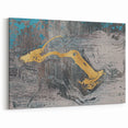 Golden Brush Strokes on Textured Abstract Line Art - Modern Wall Decor