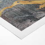 Golden Brush Strokes on Textured Abstract Line Art - Modern Wall Decor