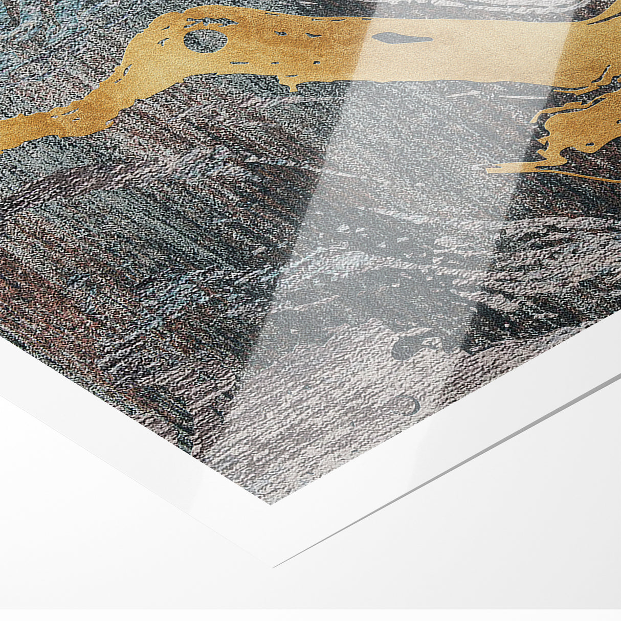 Golden Brush Strokes on Textured Abstract Line Art - Modern Wall Decor