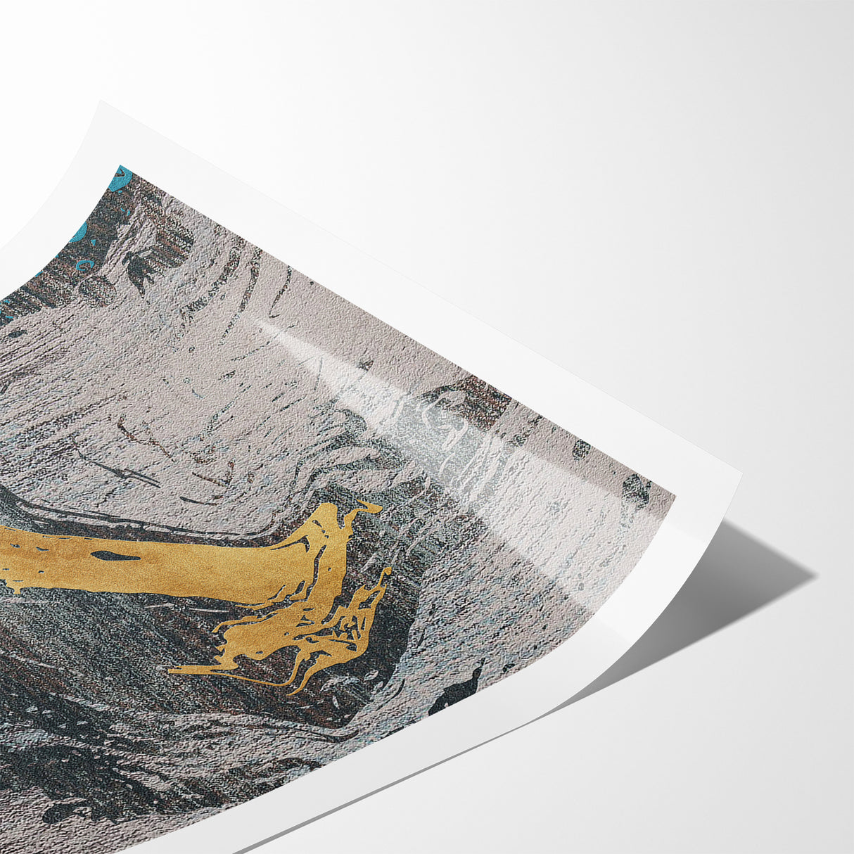 Golden Brush Strokes on Textured Abstract Line Art - Modern Wall Decor