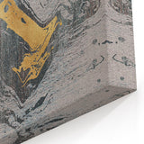 Golden Brush Strokes on Textured Abstract Line Art - Modern Wall Decor